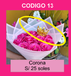 Corona en ramo de rosas eternas